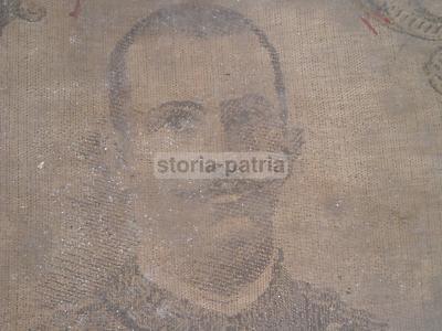 Tessuti d'Epoca: Antico Cuscino Militaria Savoia Con Ritratto Di Vittorio Emanuele III