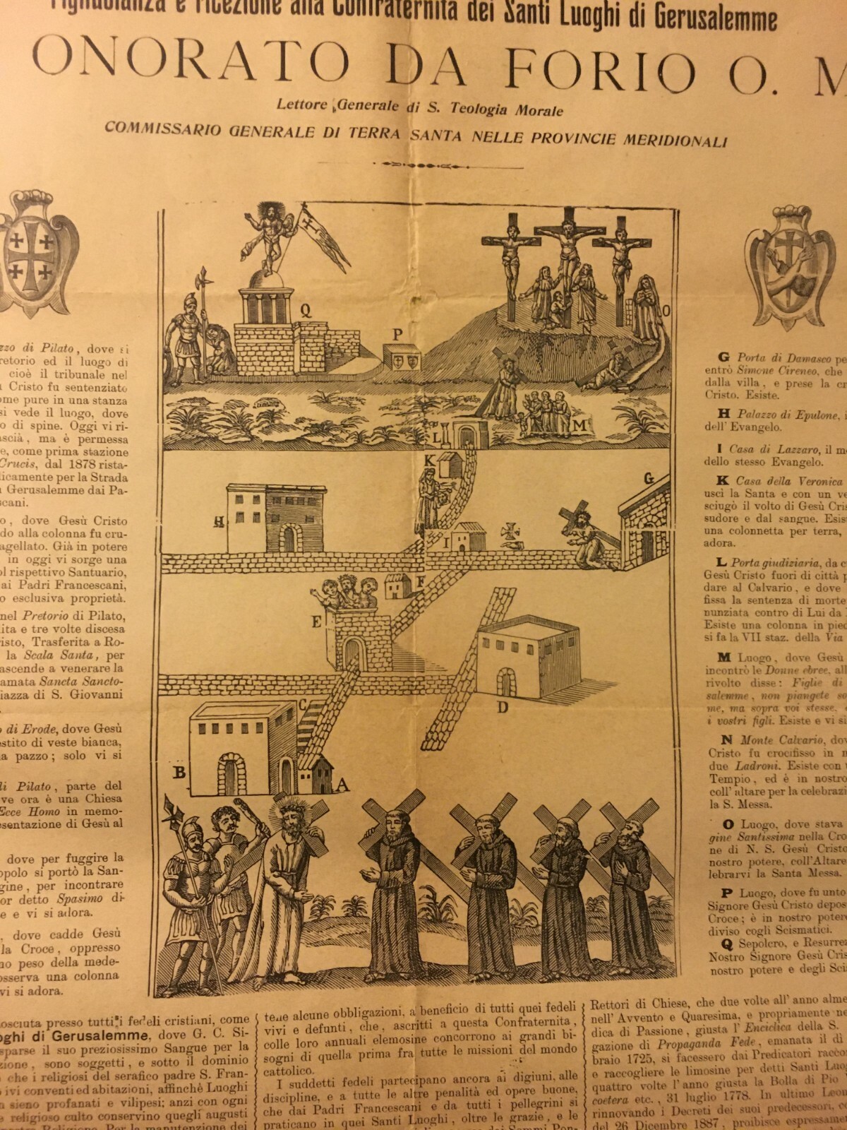 Terra Santa, Gerusalemme, Padre Cherubino Da Forio, Napoli: Manifesto Antico