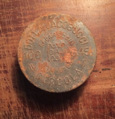 Scatola Pubblicitaria In Latta Per Inneschi, Dott. A. Jacobucci, Cercola