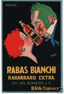 Mauzan Maga: Etichetta Pubblicitaria Rabarbaro Bianchi