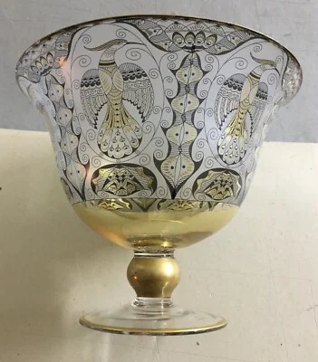 Large Glass Goblet Decorated with Medieval Motifs, Rigatti