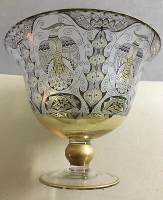 Large Glass Goblet Decorated with Medieval Motifs, Rigatti