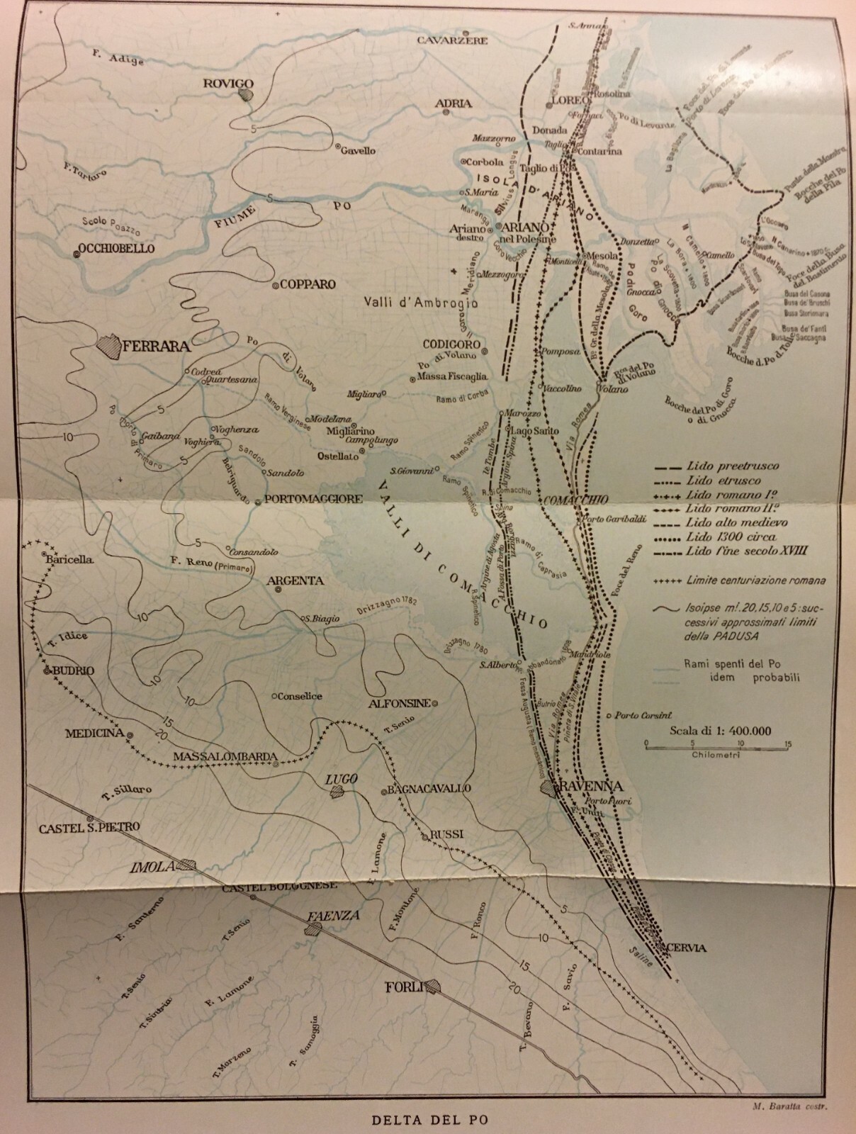Geologia, Delta Del Po: Comacchio, Ferrara, Forlì, Imola, Rovigo, Budrio, Lido Etrusco