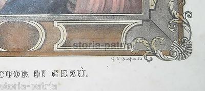 Antica Stampa Popolare Devozionale: Arte Napoletana, d'Onofrio, Sutera, Colorata, Ottocento