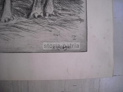 Stalla Con Bovini, Incisione All'Acquaforte Di Aage Roose