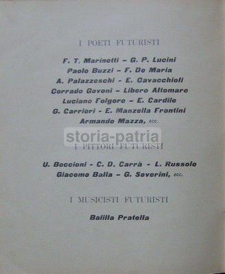 Futurismo: Poema Futurista, Processo, Artisti Pittori, Capuana, Milano. Rara Edizione