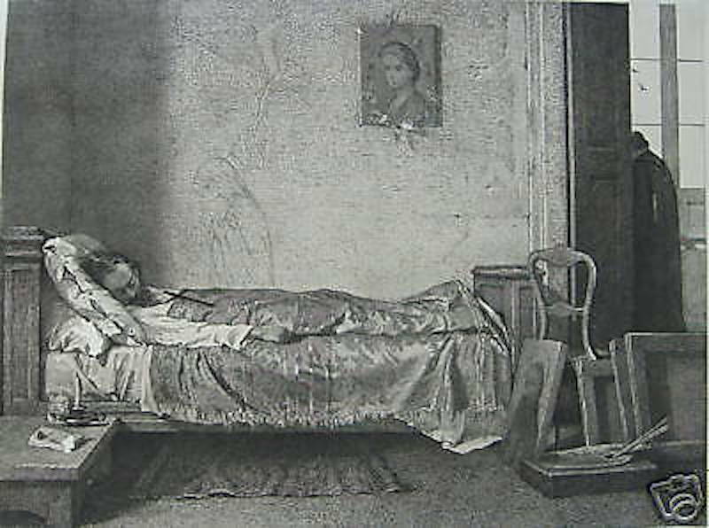 Arte Siciliana, Artisti Siciliani: Messina, Antica Incisione "Morte Di Un Artista", XIX Secolo
