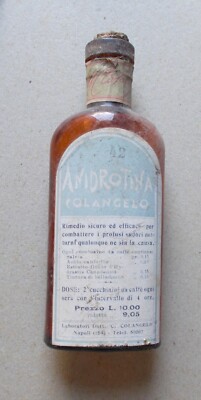 Anidrotina Colangelo: Antica Bottiglia Farmaceutica Pubblicitaria, Napoli