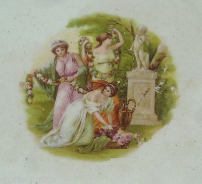 Piatto Decorativo Verbano Con Allegoria Neoclassica E Decori Floreali