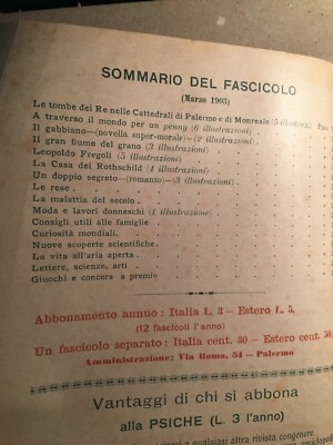 Psiche: Rivista Illustrata, Palermo, Monreale, Fregoli, Fornari, Marzo 1903