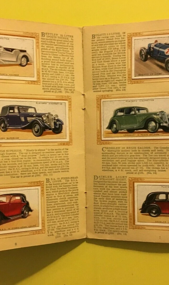 Motori, Automobili: 50 Auto d'epoca. Album di Figurine John Player & Sons
