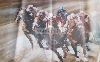 Equitazione, Ippica, Cavalli: Grande Manifesto Propagandistico Unire   Razze Equine