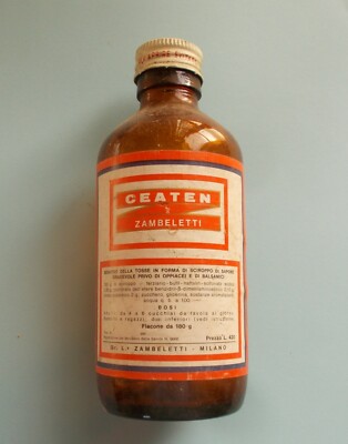 Medicina E Farmacia: Bottiglia Pubblicitaria d'Epoca Ceaten, Zambeletti