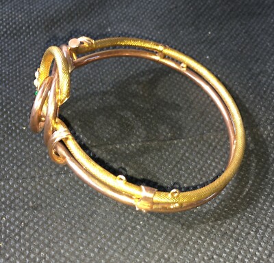 Antica Oreficeria: Bracciale Decorativo In Oro 12k Con Motivo A Serpe