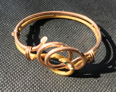 Antica Oreficeria: Bracciale Decorativo In Oro 12k Con Motivo A Serpe