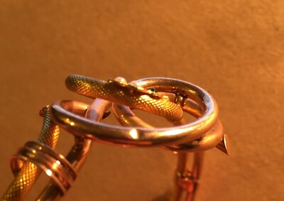 Antica Oreficeria: Bracciale Decorativo In Oro 12k Con Motivo A Serpe