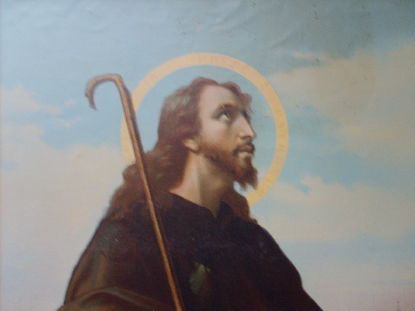 Arte Popolare Devozionale: Grande Stampa A Colori Di San Rocco E Il Cane