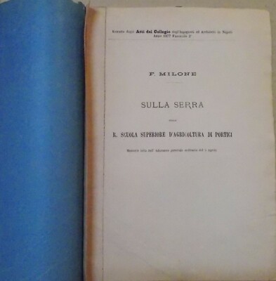 Storia Naturale, Botanica, Napoli, Serra Di Portici, Milone, Con Tavola Illustrativa