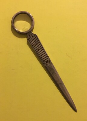 Oggetti Da Scrittoio: Sfogliacarte Con Lente d'Ingrandimento In Argento 800