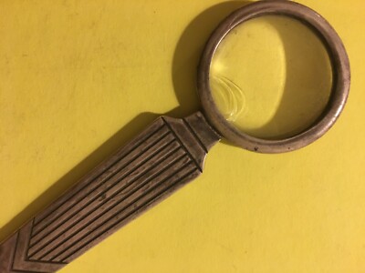 Oggetti Da Scrittoio: Sfogliacarte Con Lente d'Ingrandimento In Argento 800