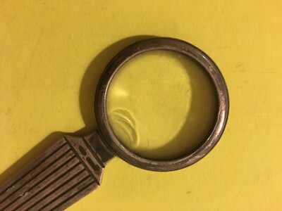 Oggetti Da Scrittoio: Sfogliacarte Con Lente d'Ingrandimento In Argento 800