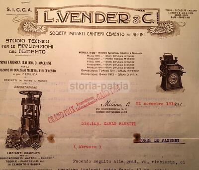 Antica Pubblicitaria Edilizia Ditta Vender: Cemento, Piastrelle, Abruzzo