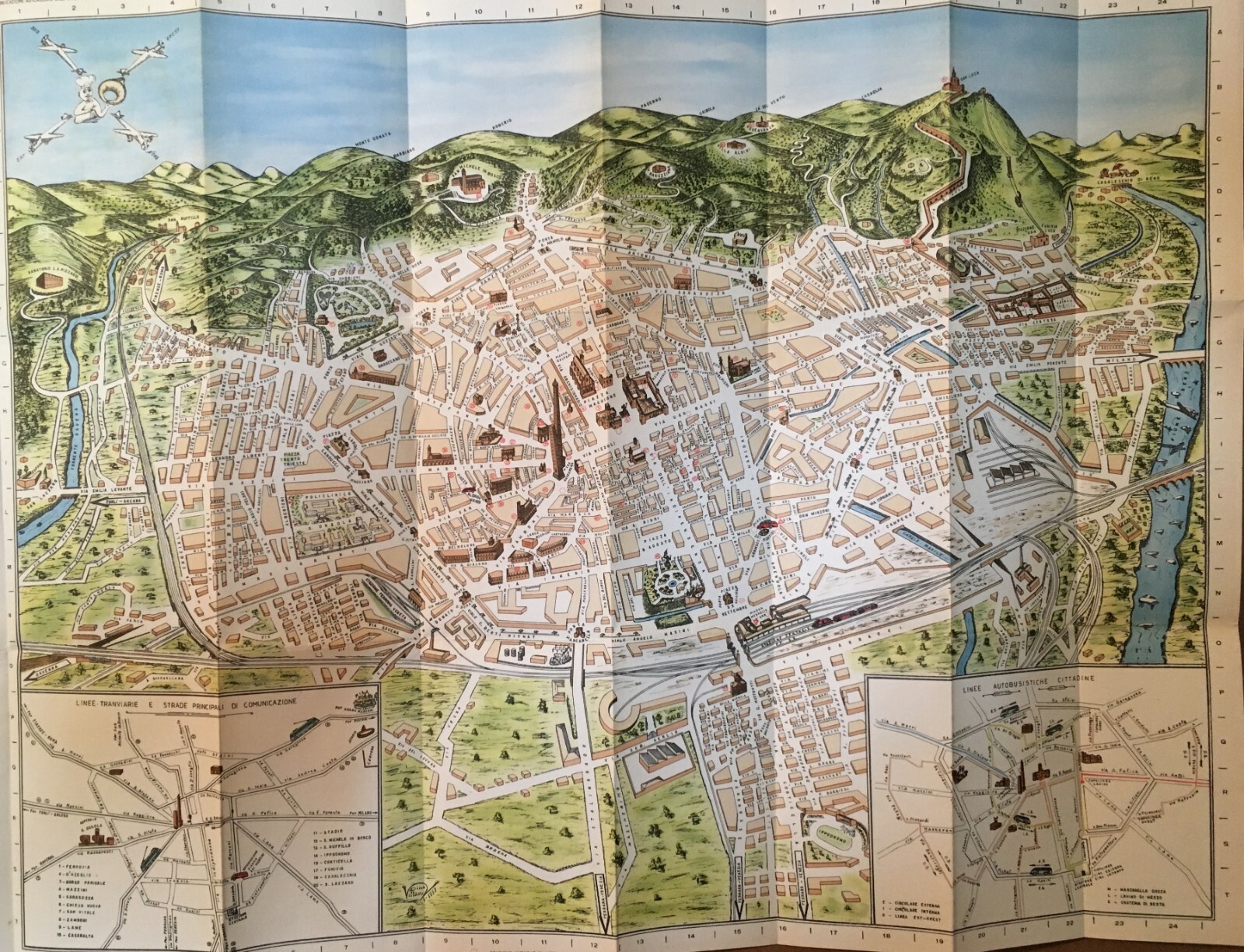 Topografia Urbanistica Romagna, Bologna: Stradario E Guida Turistica (1953)