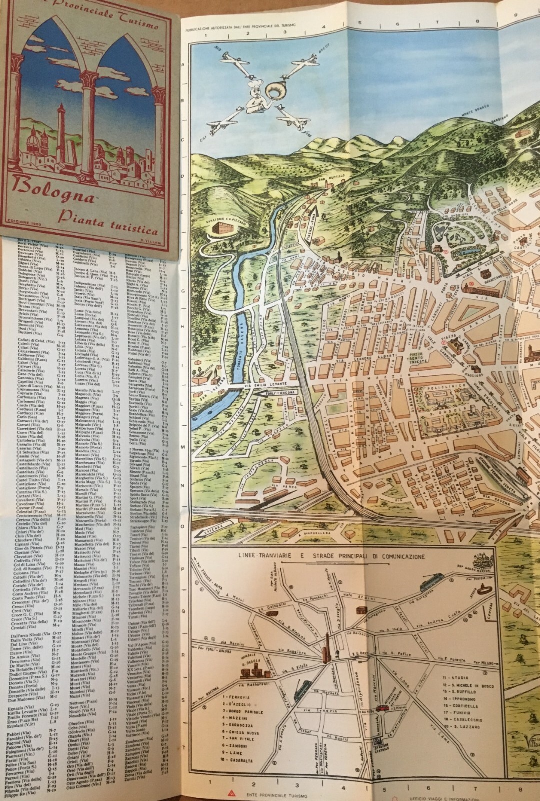 Topografia Urbanistica Romagna, Bologna: Stradario E Guida Turistica (1953)