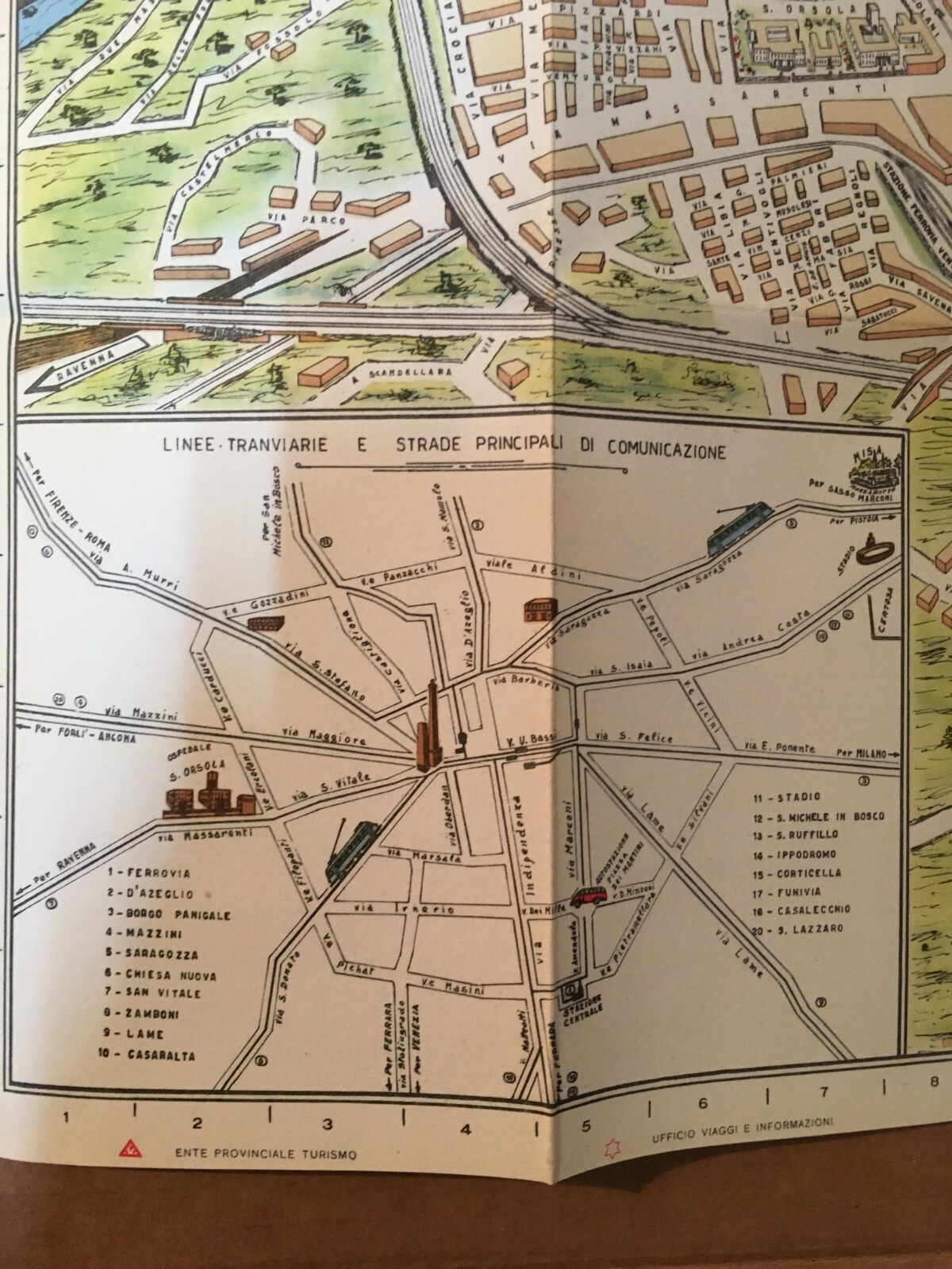 Topografia Urbanistica Romagna, Bologna: Stradario E Guida Turistica (1953)