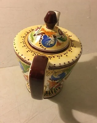 Marmaca: Ceramica San Marino. Grande Brocca Decorativa Figurata e Floreale del Novecento