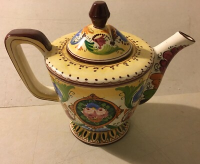 Marmaca: Ceramica San Marino. Grande Brocca Decorativa Figurata E Floreale Del Novecento