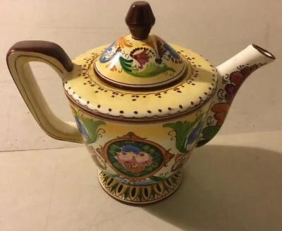 Marmaca: Ceramica San Marino. Grande Brocca Decorativa Figurata e Floreale del Novecento