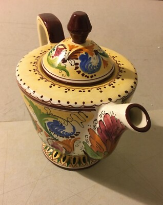 Marmaca: Ceramica San Marino. Grande Brocca Decorativa Figurata E Floreale Del Novecento