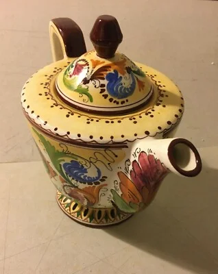 Marmaca: Ceramica San Marino. Grande Brocca Decorativa Figurata e Floreale del Novecento