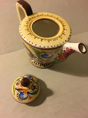 Marmaca: Ceramica San Marino. Grande Brocca Decorativa Figurata e Floreale del Novecento