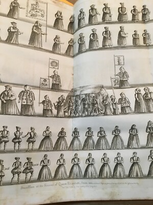 Antica Grande Incisione: Funerali Della Regina Elisabetta (1502)