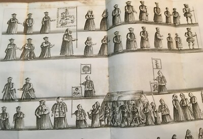Antica Grande Incisione: Funerali Della Regina Elisabetta (1502)