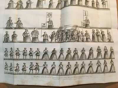 Antica Grande Incisione: Funerali Della Regina Elisabetta (1502)