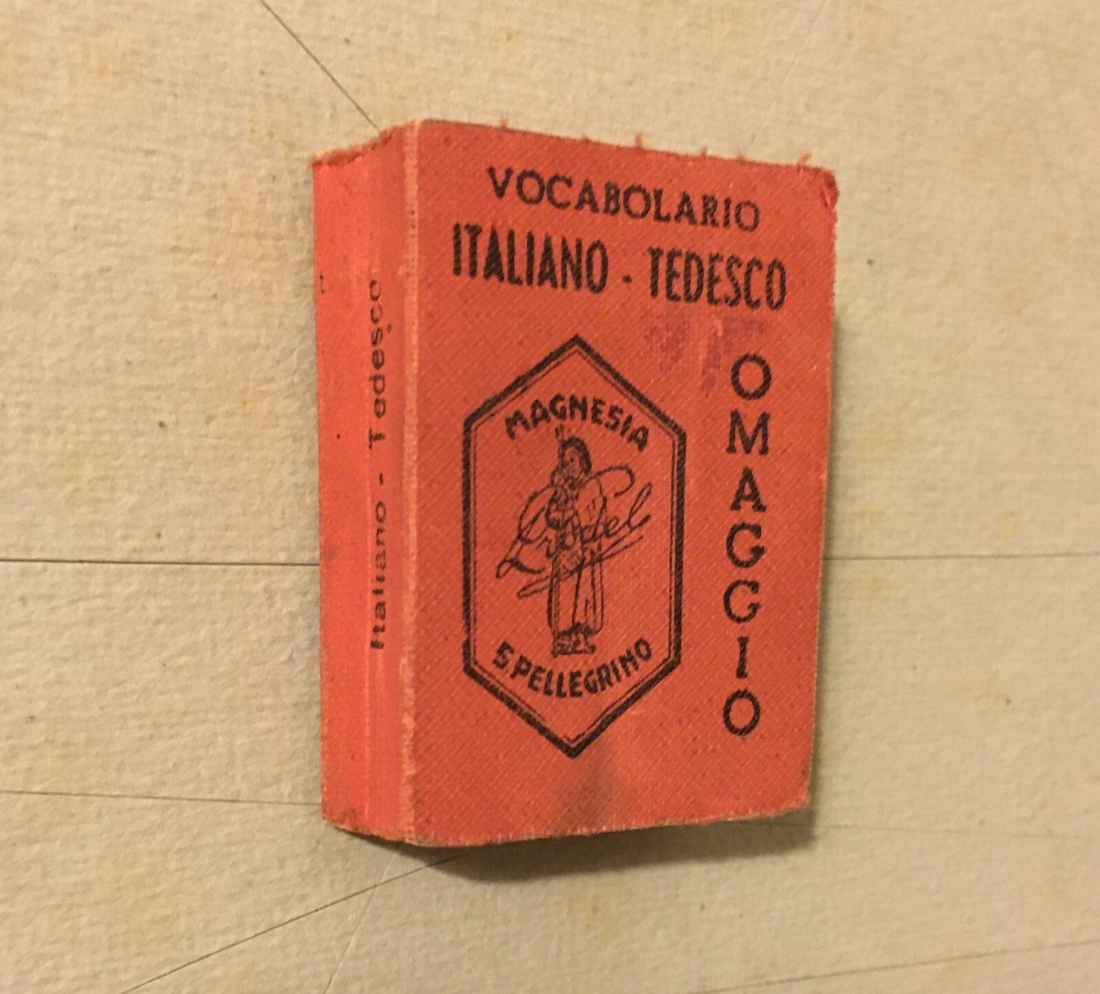 Vocabolario Italiano Tedesco Miniatura Magnesia San Pellegrino, 1939