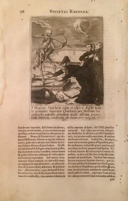 Famous Jesuits: Sanchez, Spain, Sicily. Antique Engraving by Hafner Heinsch