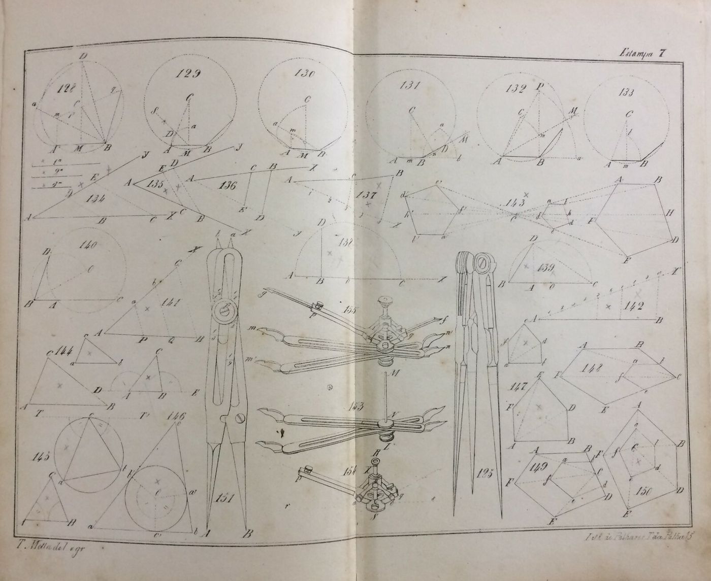 Arte, Disegno, Architettura, Ingegneria, Strumenti, Compasso: Antica Stampa Motta, 1868