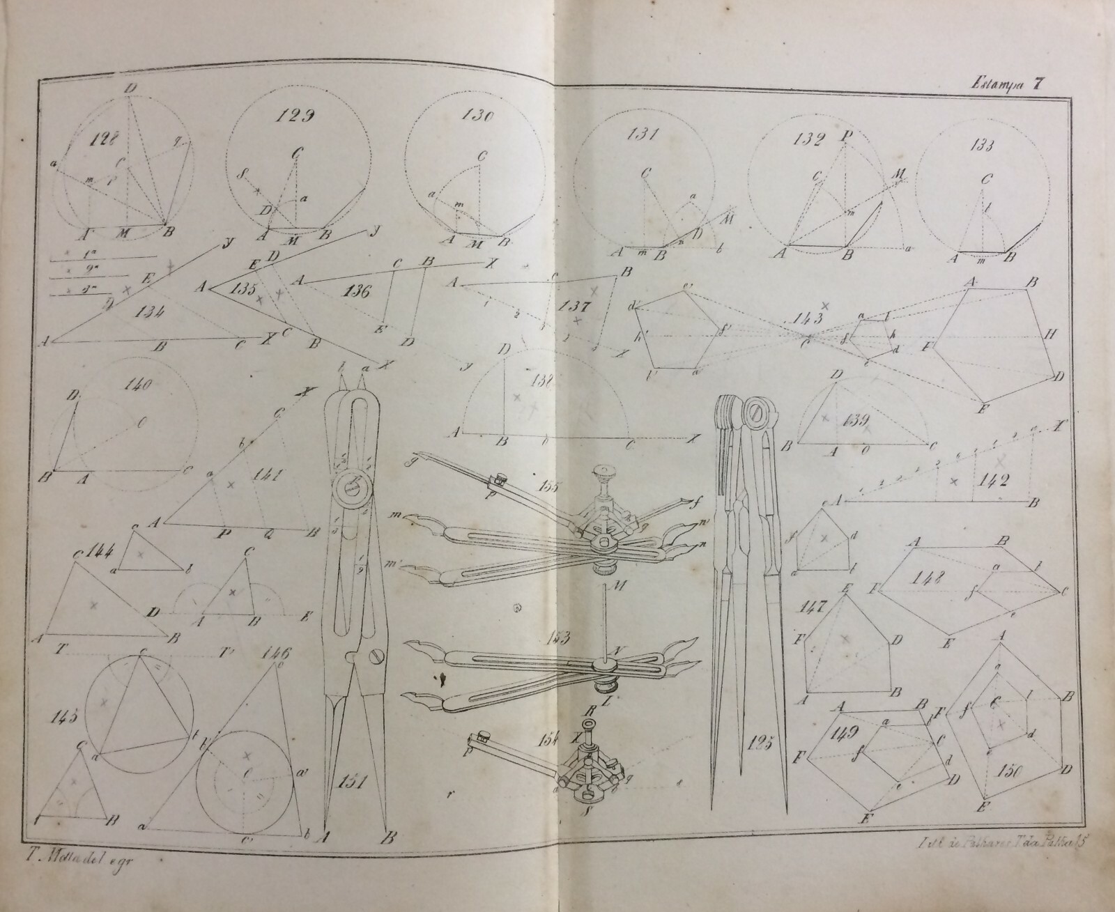 Arte, Disegno, Architettura, Ingegneria, Strumenti, Compasso: Antica Stampa Motta, 1868