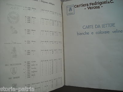 Scrittura, Filigrana, Carta Da Lettera, Verona, Fedrigoni, Album Catalogo Pubblicitario