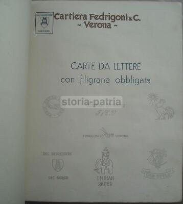 Scrittura, Filigrana, Carta Da Lettera, Verona, Fedrigoni, Album Catalogo Pubblicitario
