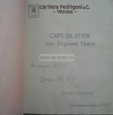 Scrittura, Filigrana, Carta Da Lettera, Verona, Fedrigoni, Album Catalogo Pubblicitario