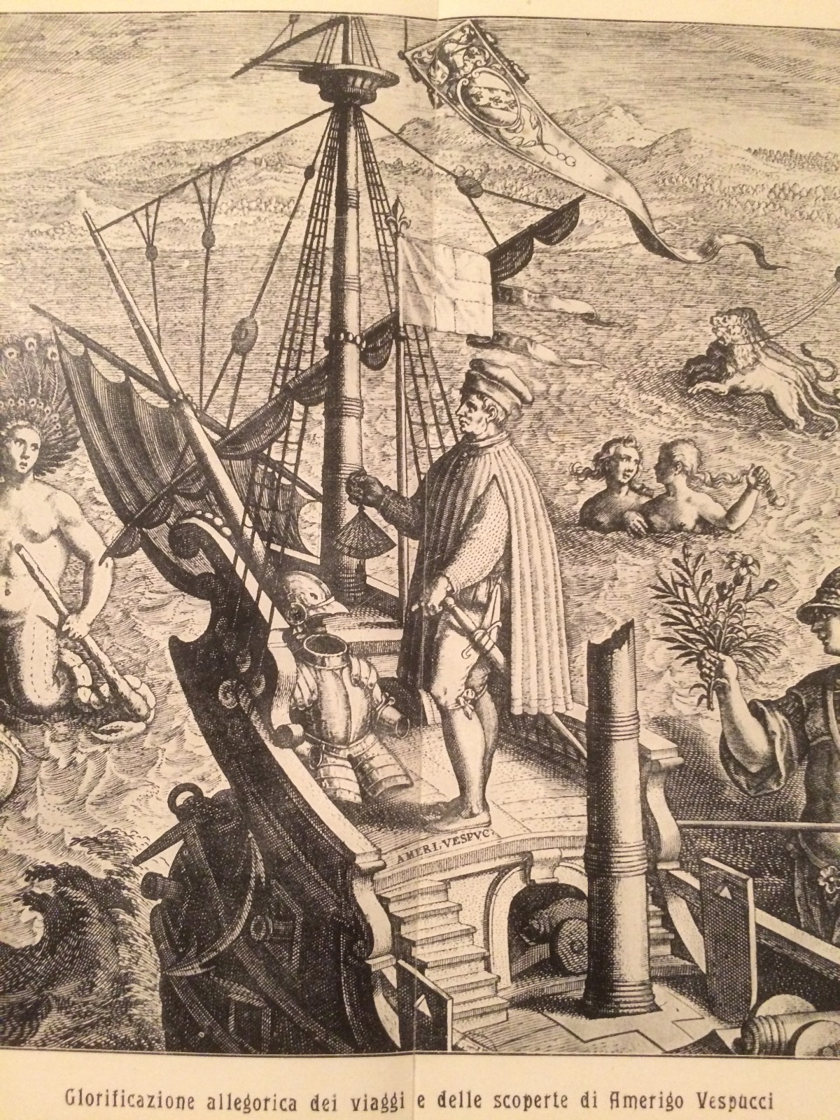 Geografia, Viaggi Ed Esplorazioni: Amerigo Vespucci, Stampa Allegorica E Decorativa (Stradano)