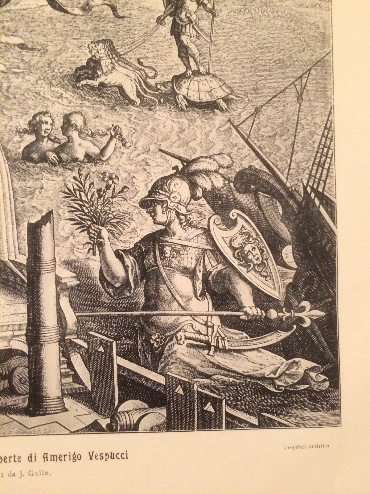 Geografia, Viaggi Ed Esplorazioni: Amerigo Vespucci, Stampa Allegorica E Decorativa (Stradano)
