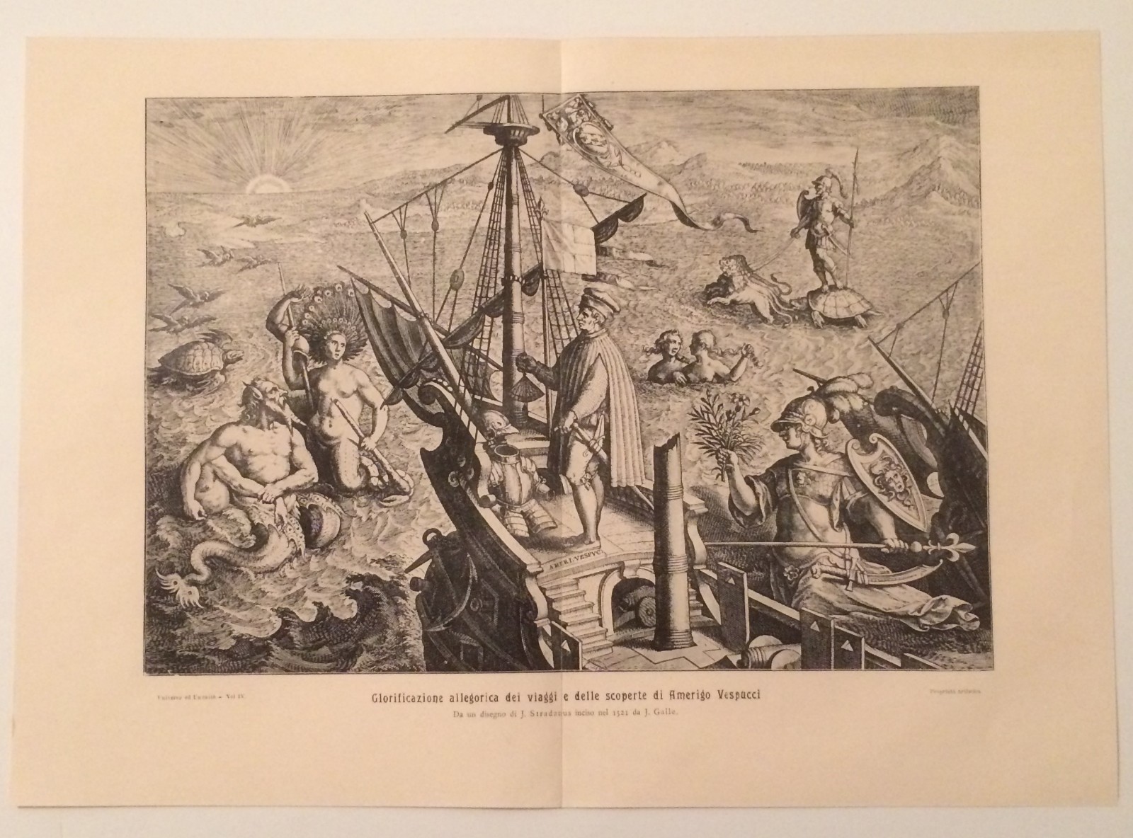 Geografia, Viaggi Ed Esplorazioni: Amerigo Vespucci, Stampa Allegorica E Decorativa (Stradano)