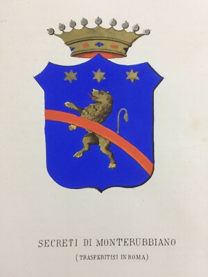 Roma, Marche, Monterubbiano, Nobiltà, Araldica, Famiglie Nobili, Secretti, Stemma, '800