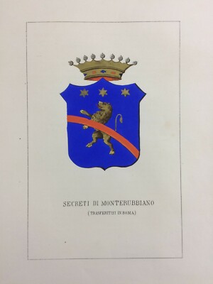Roma, Marche, Monterubbiano, Nobiltà, Araldica, Famiglie Nobili, Secretti, Stemma, '800